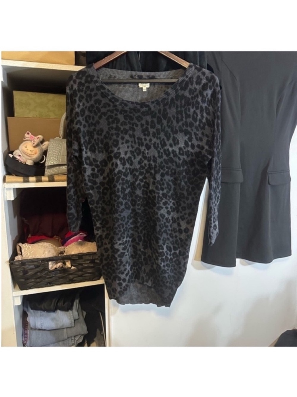 Wilfred Gray Leopard-Print Crewneck Sweater - Picture 3 of 3
